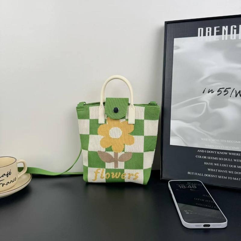 New knitted mobile phone bag, high-end handbag, women's messenger bag, adjustable versatile, convenient and large-capacity bag