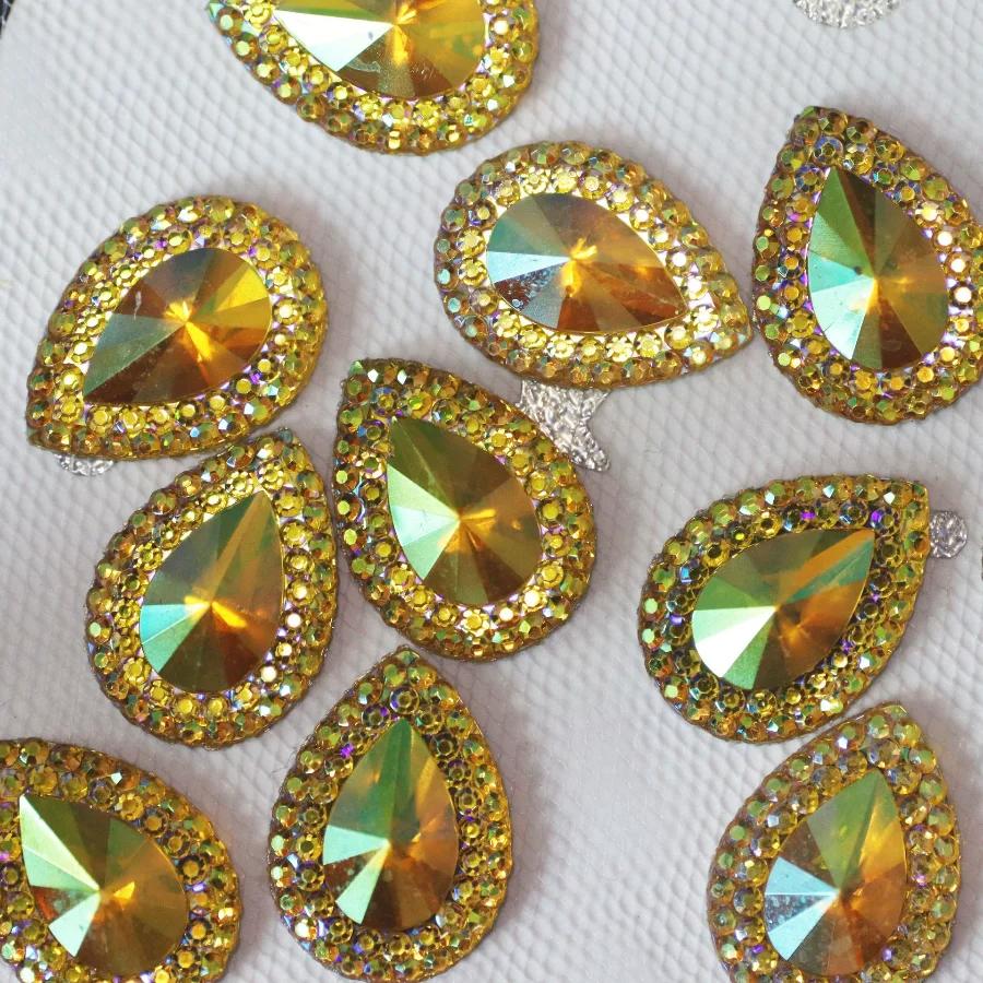 25Pcs13 * 18mm Pointed Water Droplet Shaped Resin Diamond DIY Jewelry Accessories, Clothing Bags, Inlaid Creative Accessories
