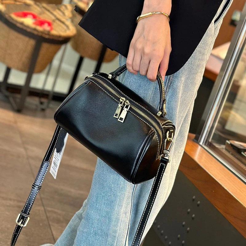 Borsa a mano in vera pelle piccola borsa a cuscino pendolare versatile da donna borsa in pelle bovina alla moda a spalla singola da donna