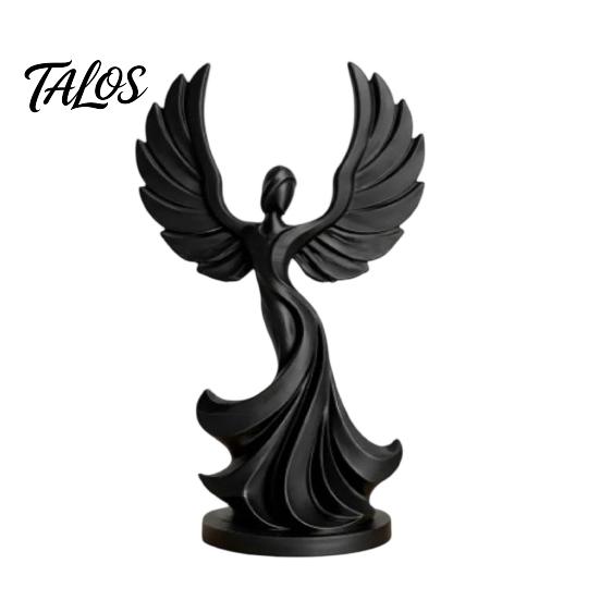 Small Angel Statue 3D Printed Dancing Figurine, Modern Winged Women Statue, Collectible Decorative Sculpture for Living Room, Bedroom, Bookshelf