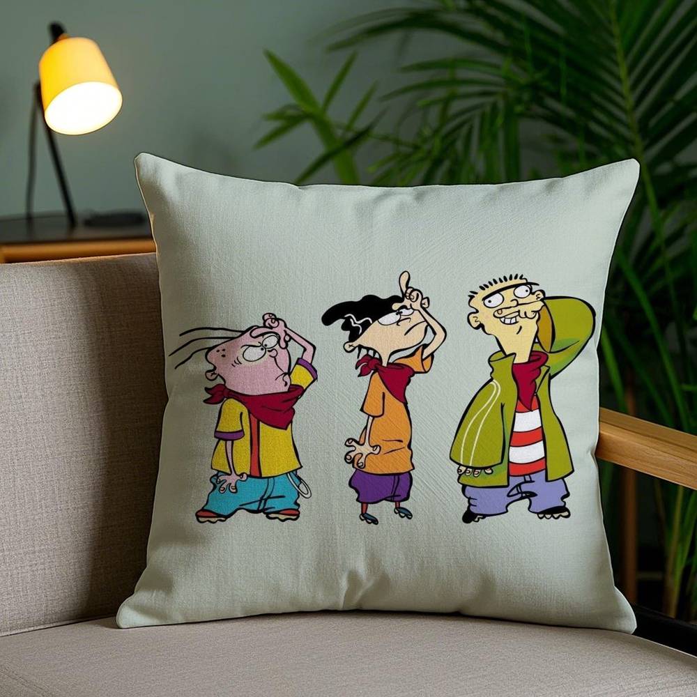 E-Ed Edd N Eddy Pillow Case Home Dorm Chair Back Short Plush Double-sided Printing Office Nap Time Cushion Cover