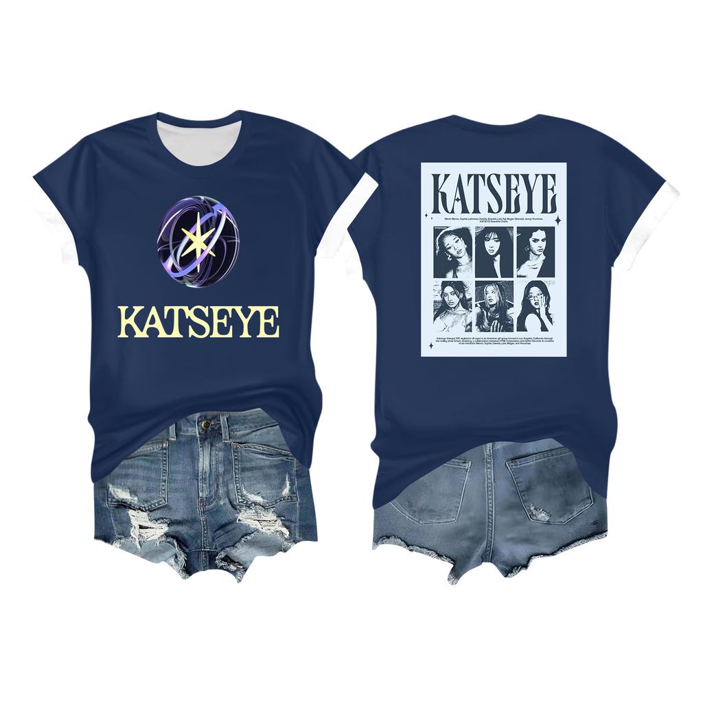 Women's Casual Printed T-shirt Round Neck Pullover Short Sleeve Top