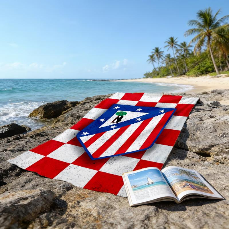 1pc Football Team (74) Beach Towel, Beach and Seaside Swimming Pool Equipment, Fashion Pattern, Rectangular, Travel Essentials