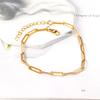 Gold Paperclip Chain Ankle Bracelet Jewelry For Beach Vacation And Summer Holiday