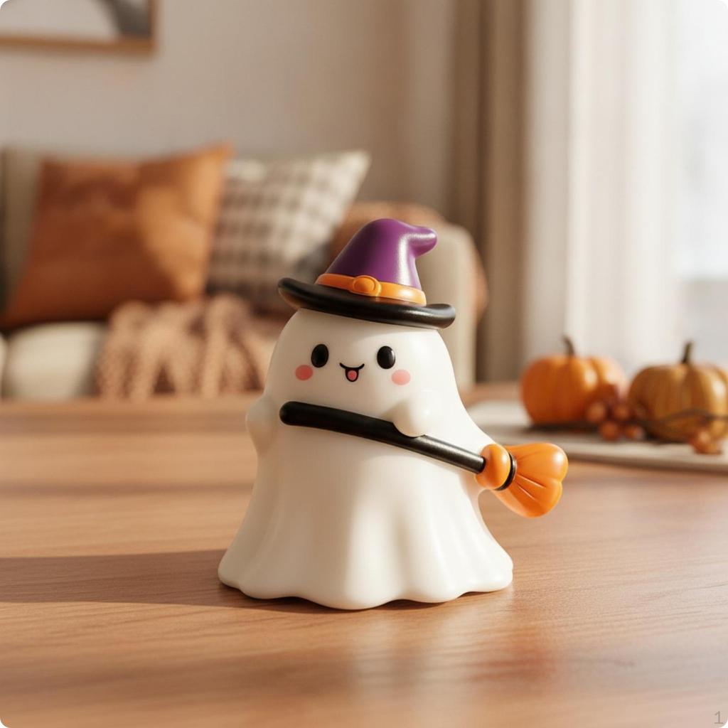 Specter Figurine Halloween Decoration Cute for Office, Party Witch Ghostno Light
