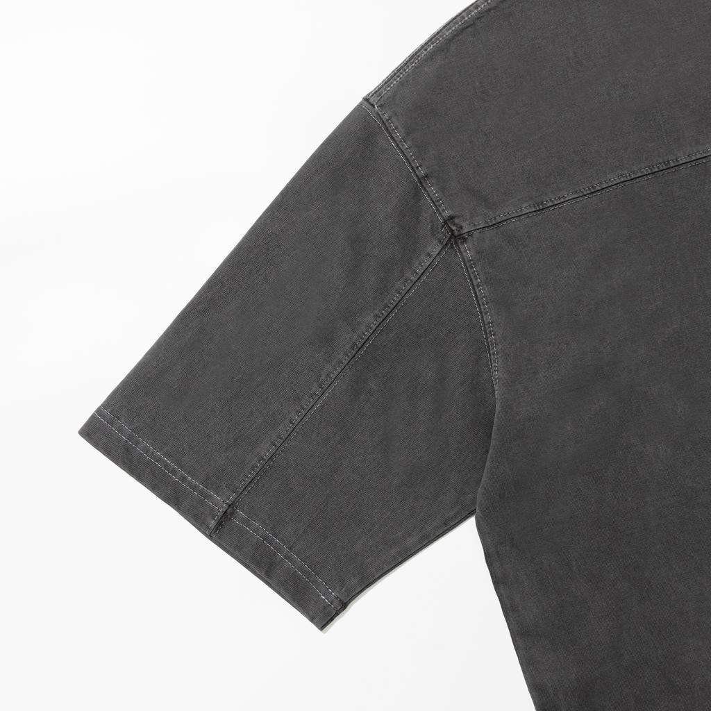 PSSHOPPER Pigment Back Cut Short Sleeve [Dark Gray]