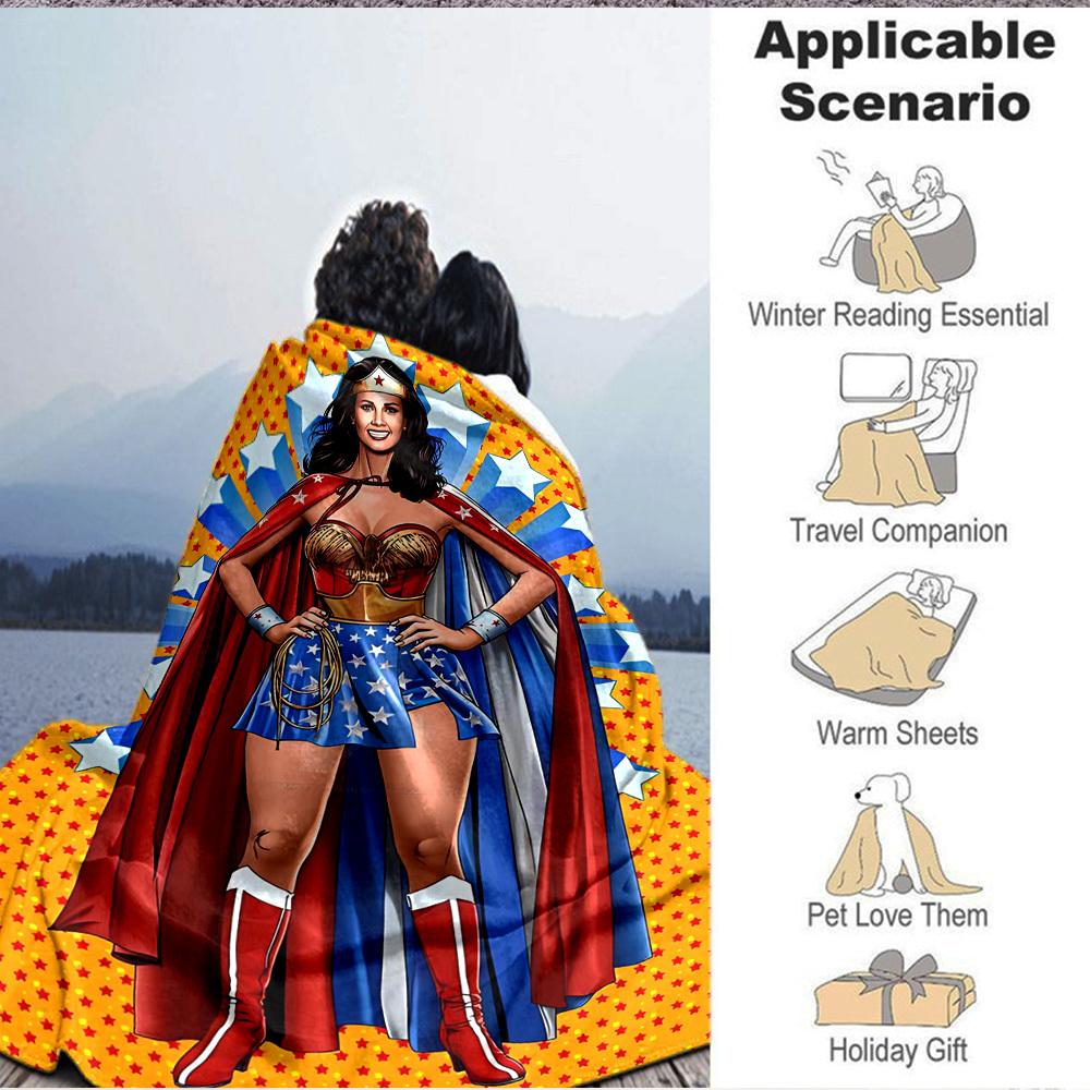 1pc Wonder Woman Flannel Throw Blanket Soft, Warm & Cozy for Couch, Bed, Office, and Travel Versatile All Season Gift, Christmas Present