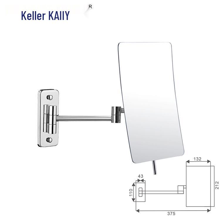 Full Copper Beauty Triple Magnification Folding Wall-Mounted Makeup Mirror
