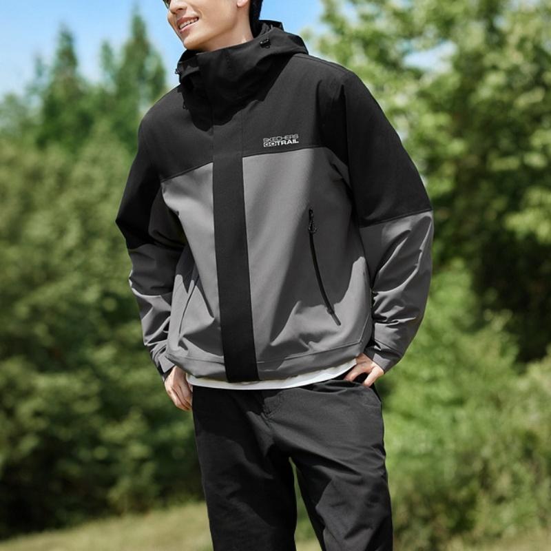 Skechers Three-In-One Color Block Hooded Long Sleeve Fleece Liner Waterproof Breathable Jacket Men jackets P425M172-013P