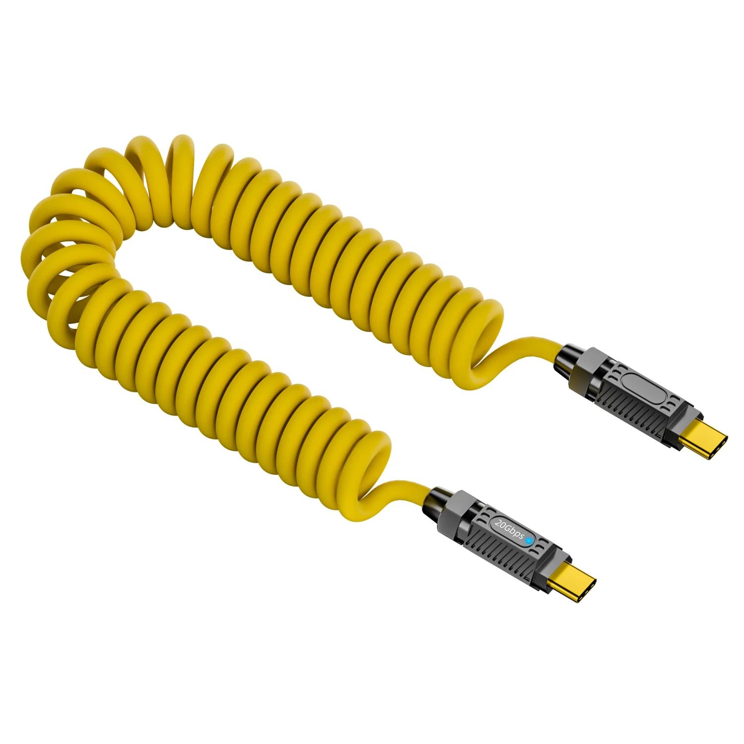 

1.8m Spring Cable 20Gbps Data Transmission 8K 60Hz 140W USB3.2 Type-C Cord
