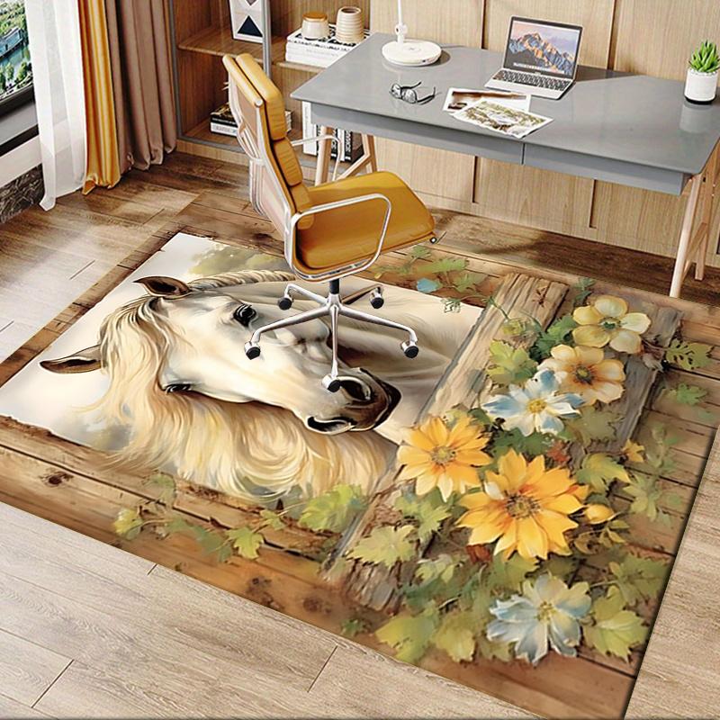 Horse Office Carpet Chair Mat: Large Size, Home Decor Rug for Sofa or Office, Gift Idea Suitable for Bedroom, Living Room & Various Rooms