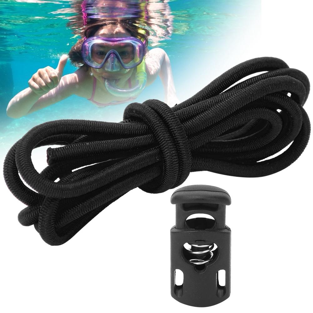 2PCS Elastic Rubber Swim Goggles Scuba Diving Snorkeling Mask Strap Cord Adjustable Band RopeBlack
