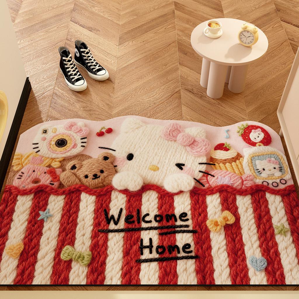 New Year Of The Horse Wool Wind Door Floor Mat Diatom Mud Floor Mat New Year'S Floor Mat Non-Slip Red Carpet Batch