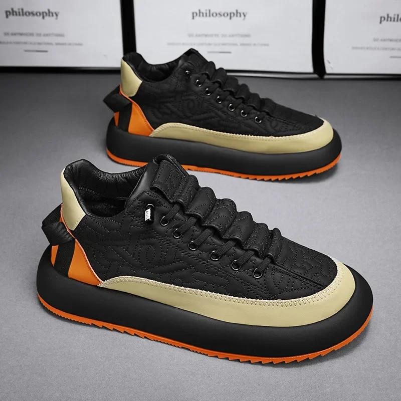 Sneaker Schuhe Herren Vulkanisiert Tennis Sport PU Slip-On Mix Farbe Skateboarding Laufschuhe Freizeitschuh für Herren