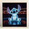 5D DIY Diamond Painting Kit - Cartoon, Glowing Stitch, Round Acrylic Synthetic Gemstone, Canvas Craft Set, Diamond Artwork, H