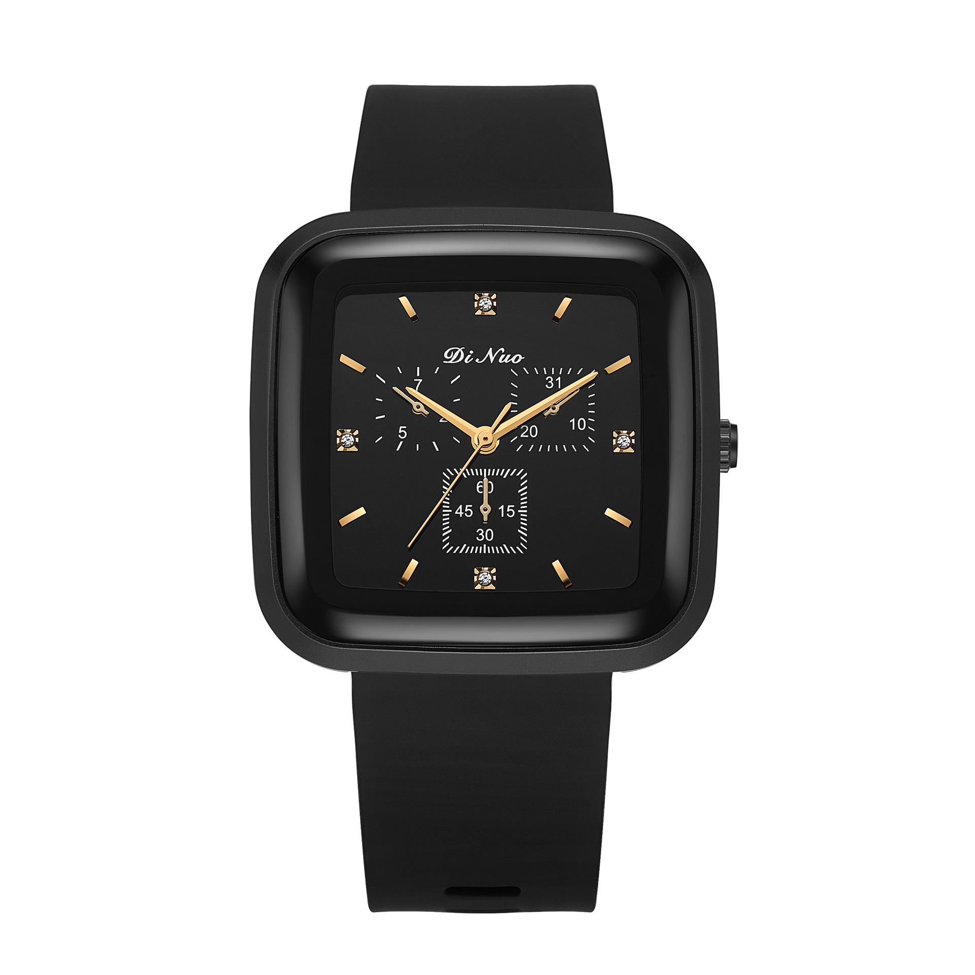 DINUO Unisex Silicone Large Dial Six-Hand Fashion Watch