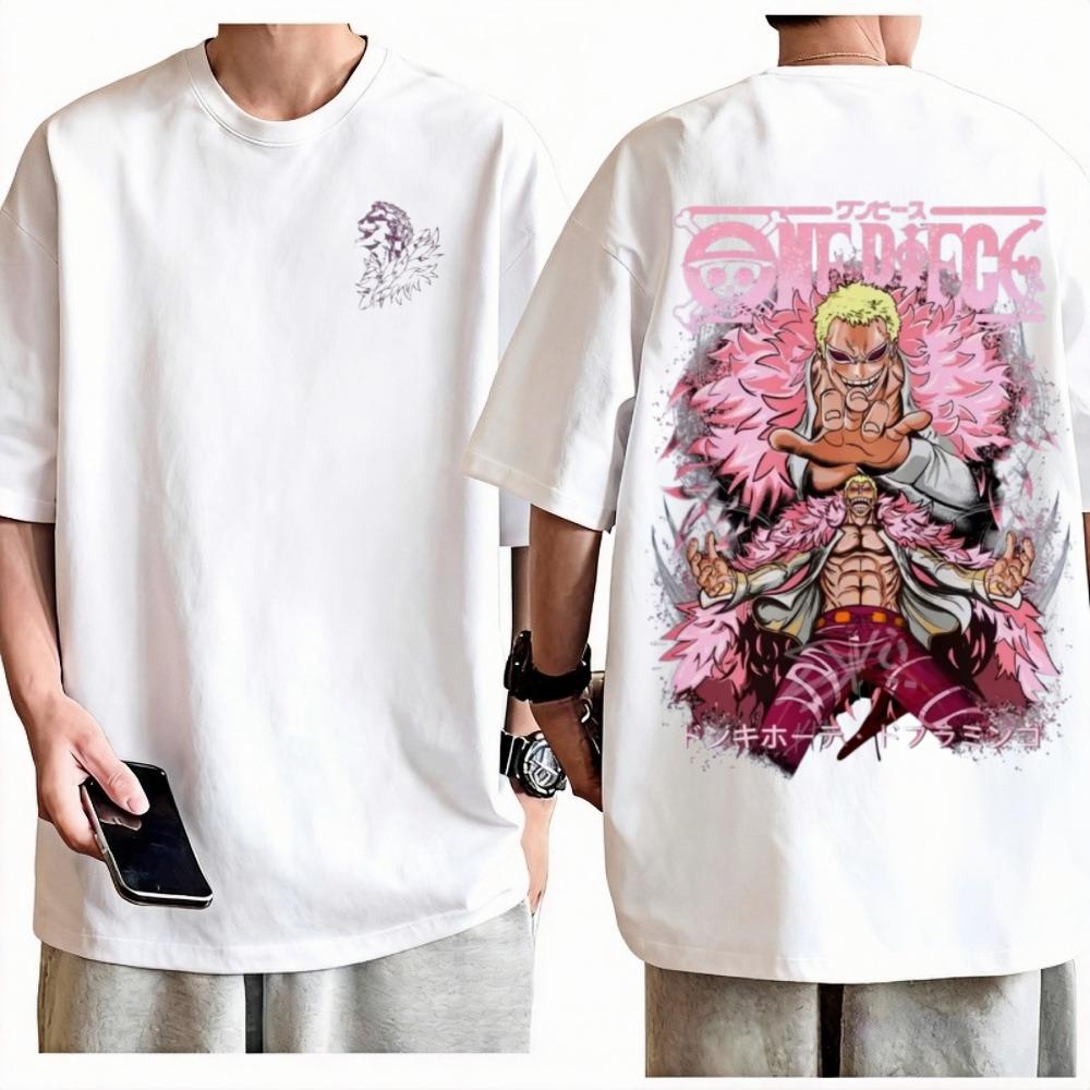

Футболка Унісекс з принтом Дофламінго з One Piece, Готична, Аніме, Графічний принт, Чиста бавовна, З круглим вирізом, Повсякденний, Вулична мода, Топи для чоловіків і жінок M