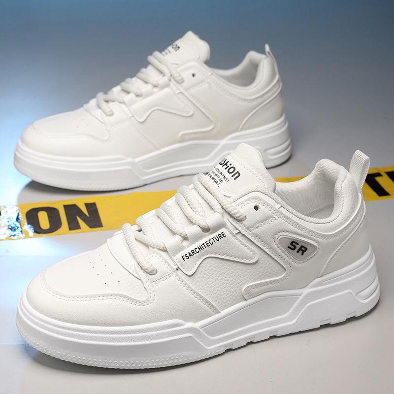 

Мужские летние дышащие кроссовки - Универсальные трендовые белые кроссовки на толстой подошве для скейтбординга 40 белый