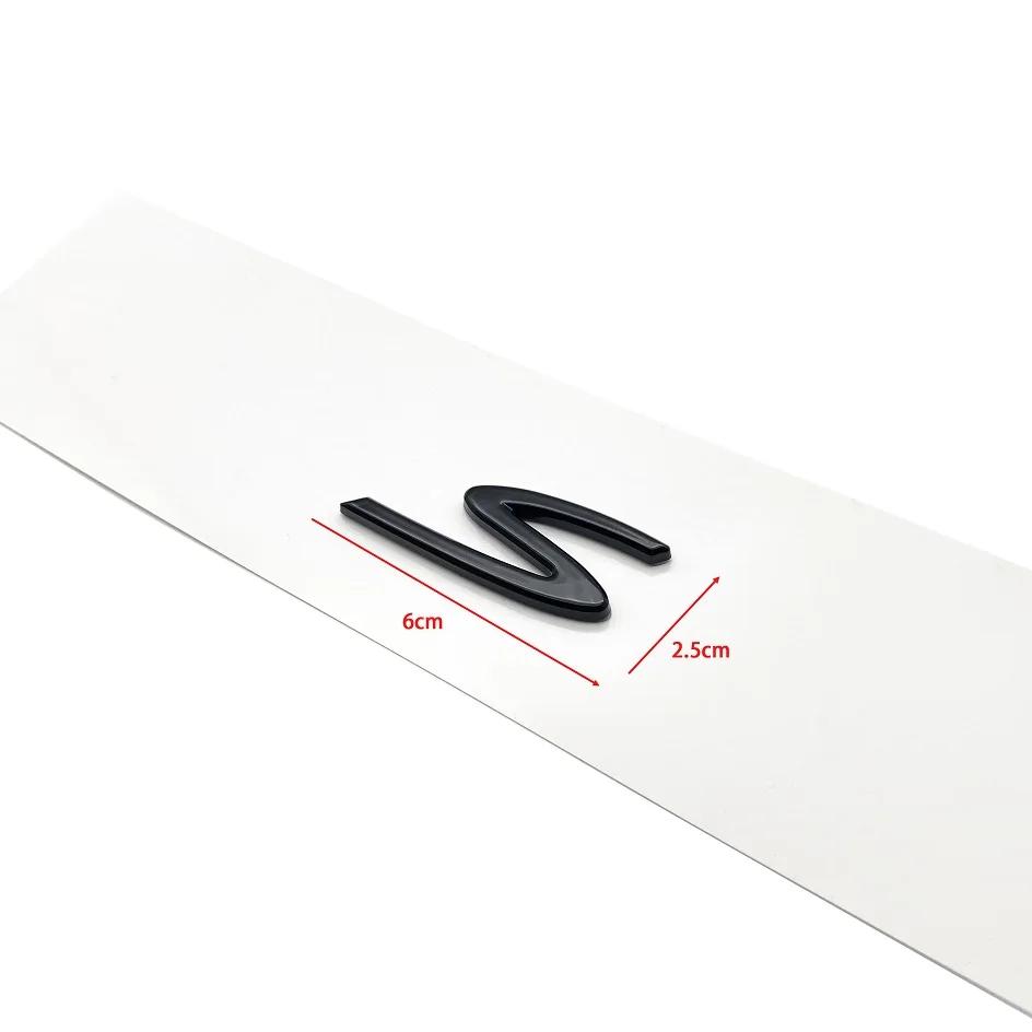 CKM3  1pcs Car Rear Sticker Styling Accessories 4 S Letter Emblem Car Fender Side sticker Rear Bumper Tail Door Trunk Logo