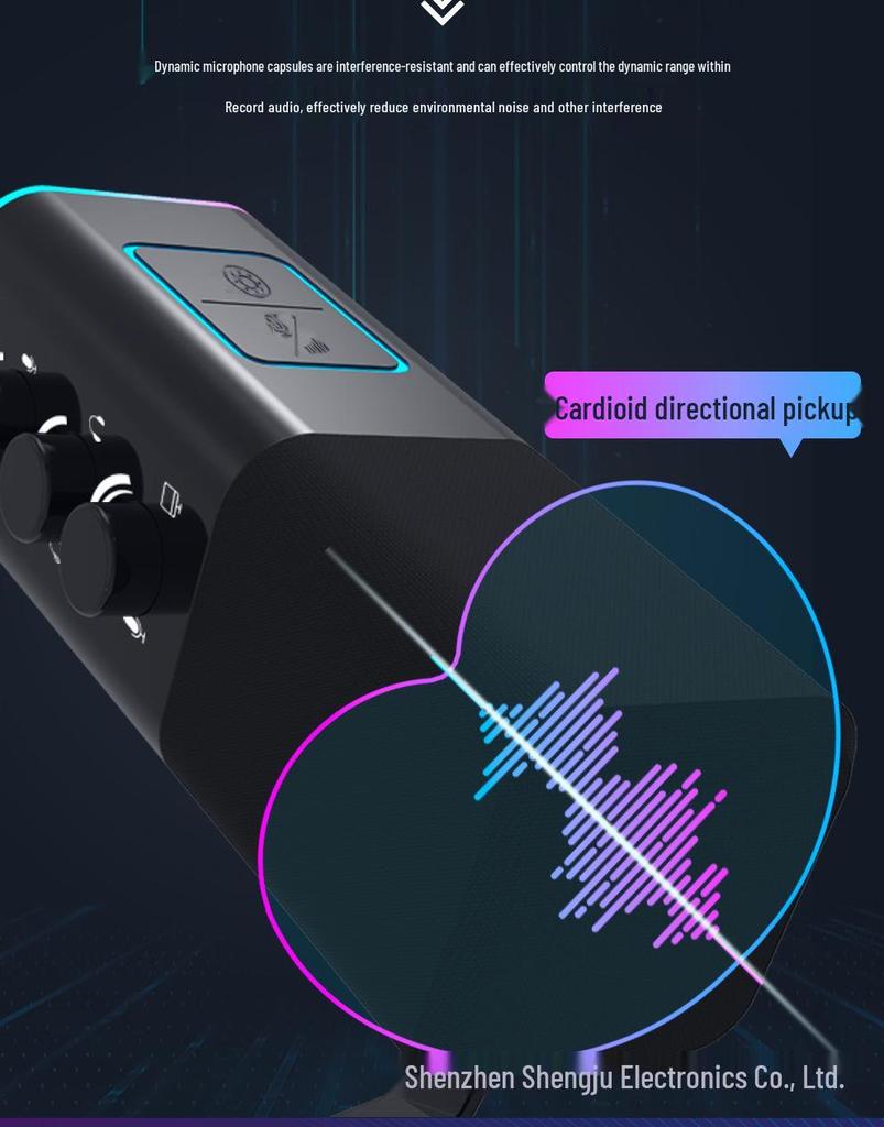 Dual Mode RGB Gaming Microphone – XLR/USB, Live Streaming & Recording, Dynamic Core