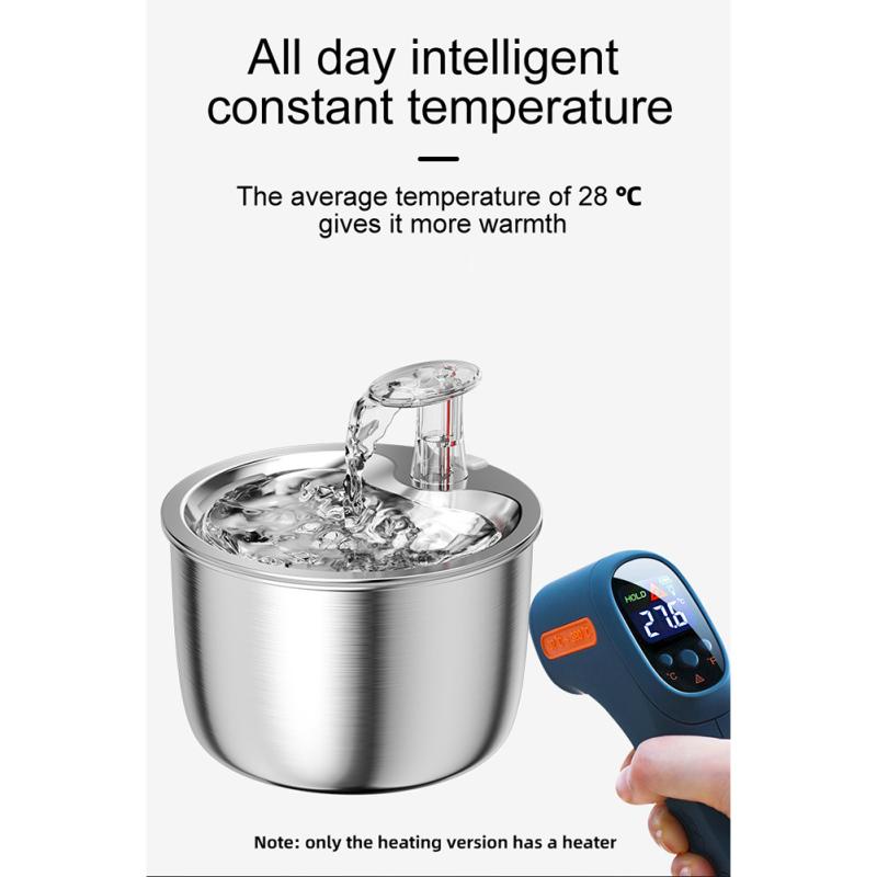 Pet Water Dispenser 304 Stainless Steel Automatic Circulation Water Fountain Cat Dog Drinking