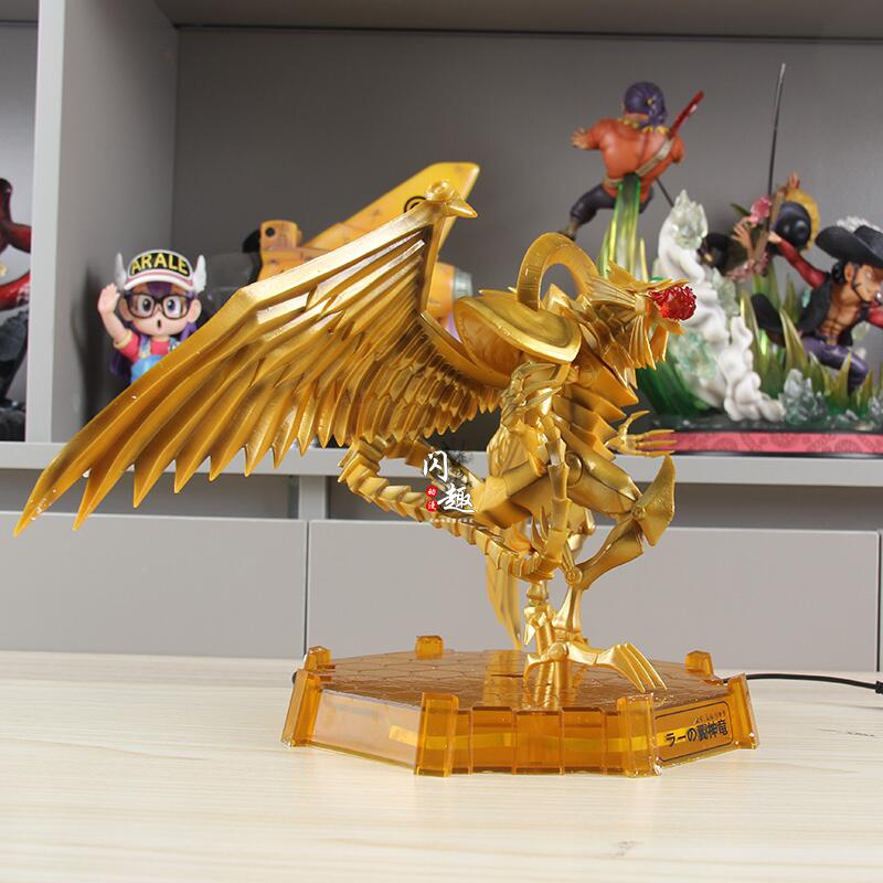 22cm Yu-gi-oh! Anime Figure The Winged Dragon Of Ra Figures Monsters Legion Figurine With Light Statue Model Doll Collection Toy