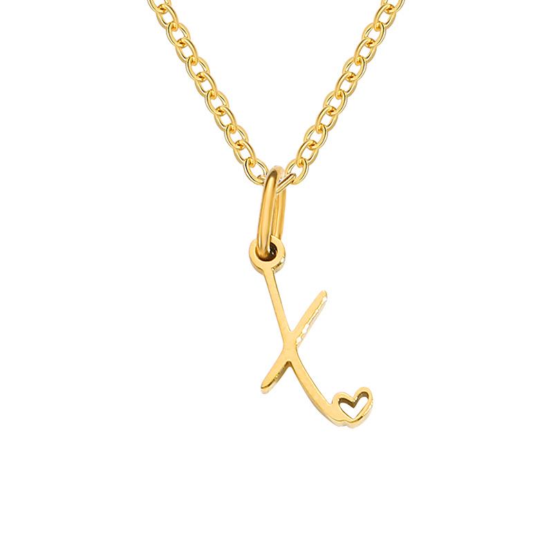eManco Women's Niche Stainless Steel Letter Clavicle Necklace