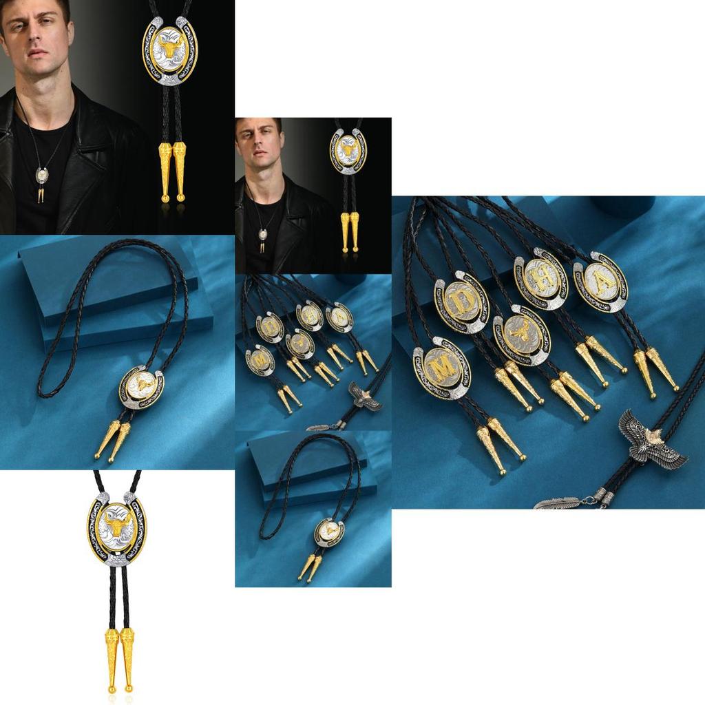 Unique Zinc Alloy Letter Pendant Necklace With Horseshoe Design For Stylish Accessories