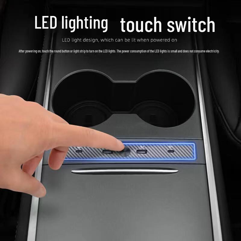 Tesla Model 3/Y USB Hub: Multi-Port Docking Station with PD Fast Charging for Center Console