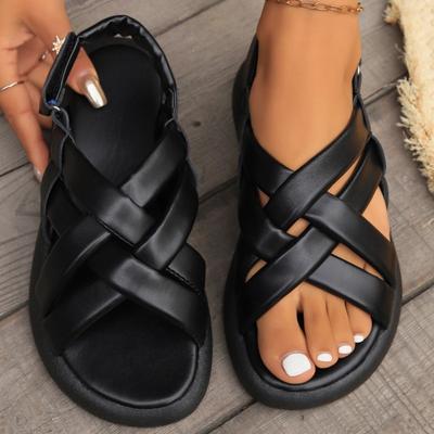 Neu Sandalen Frauen Sommer Damen Flache Sandalen Mode Klett Strand Schuhe