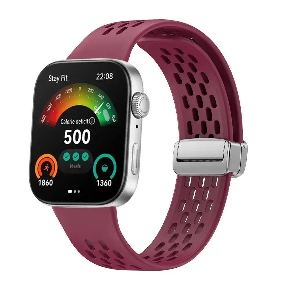 Sport Strap Compatible for Huawei Watch Fit 4 Fit 3 Soft Silicone Band Magnetic Buckle Watchband for Huawei Watch Fit 4 Pro