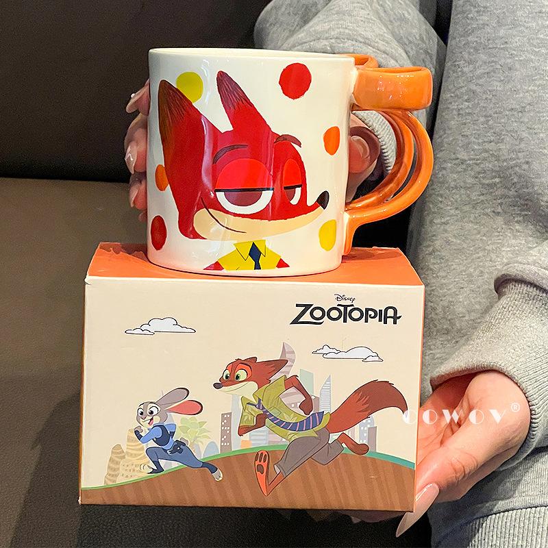Disney Zootopia Ceramic Mug Judy Nick Couple s Cup with Handle Birthday Gift