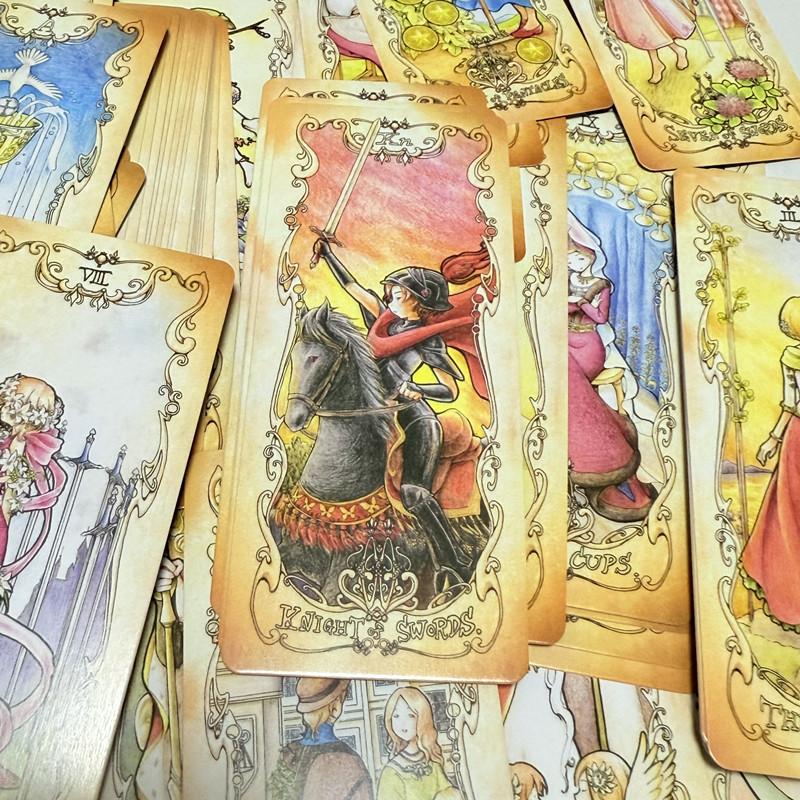 12*5,5cm Niedrige Angst Tarotkarten Englisch 78 Stück Deck Geheime Ergänzung Die Sprache der Blumen Feen-Stil Cartoon Tarotkarten