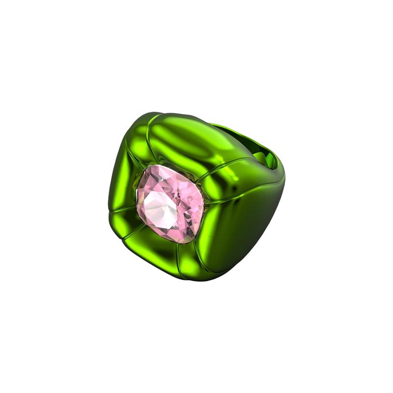 Swarovski Dulcis Personalized Ring Cushion Cut Crystal Women s Green 5609725
