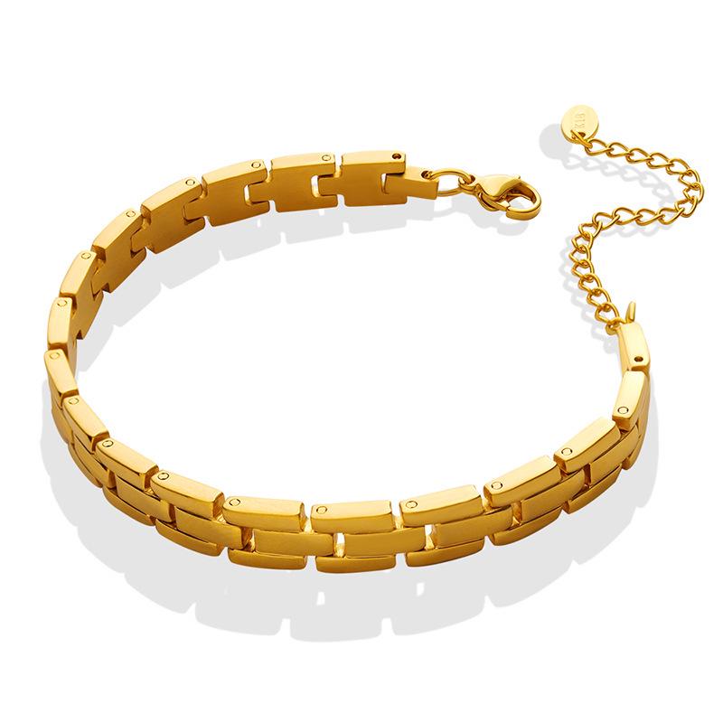 Trendy Non-Fading Titanium Steel Cuban Chain Bracelet for Couples