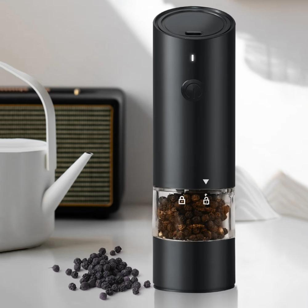 USB Rechargeable Electric Salt and Pepper Grinder with Light Pepper Mill Bottle Dinning Table