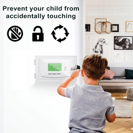 2Pcs Large Universal Thermostat Lock Box with Modifiable Password, Clear Thermostat Guard Cover