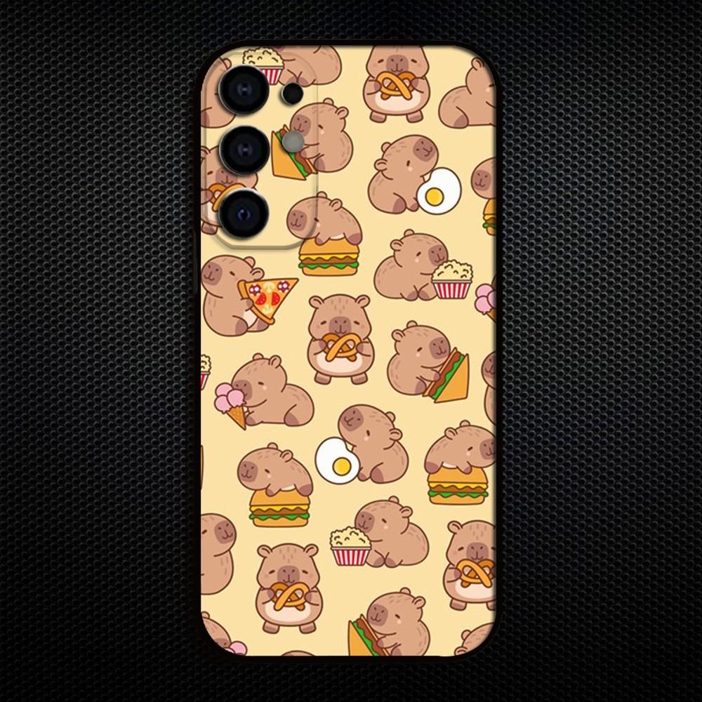 Cute Capybara Lovely Phone Case For Samsung S25/S24/S23/S22/S21/S20/Plus,Fe,Lite/Others Black Cover