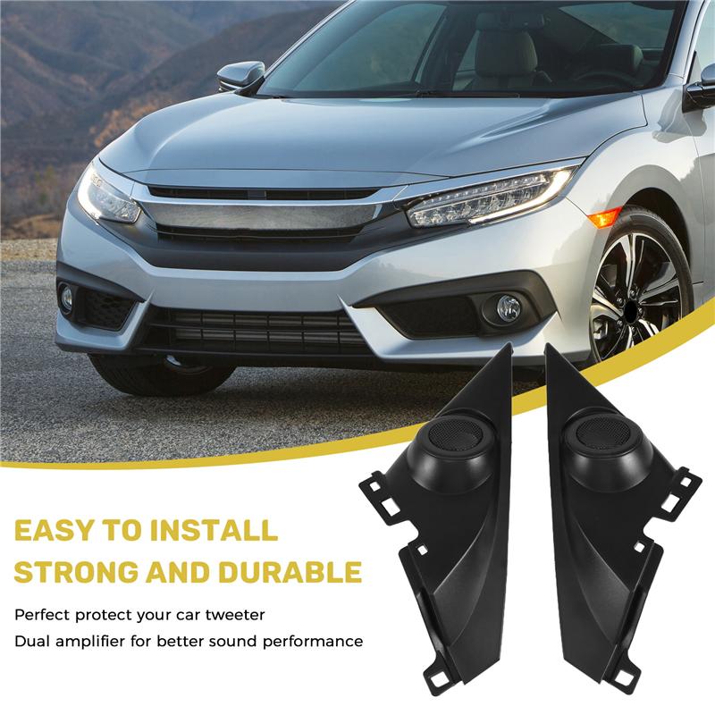 M63K-1.5 Inch Pair Front Pillar Althorn Tweeter Covers Car Tweeter Refitting Speaker Boxes Mounts For Honda Civic 2016-