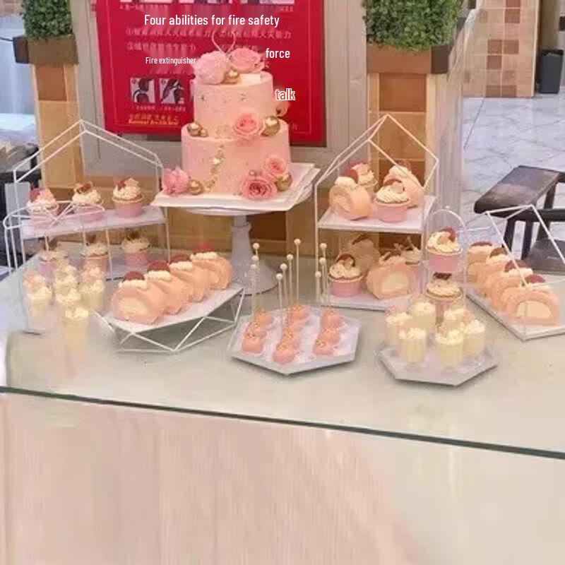 Elegant White Iron Art Dessert & Cake Display Stand Sets