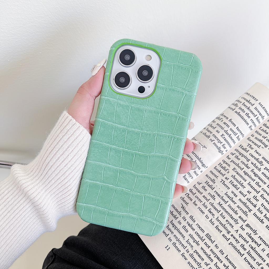 Alligator pattern 16/15/17 Apple phone case 1pro solid color 15promax trendy hand