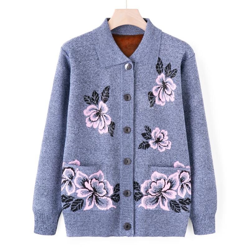 Hodo Women's Fleece-Lined Knit Cardigan for Seniors