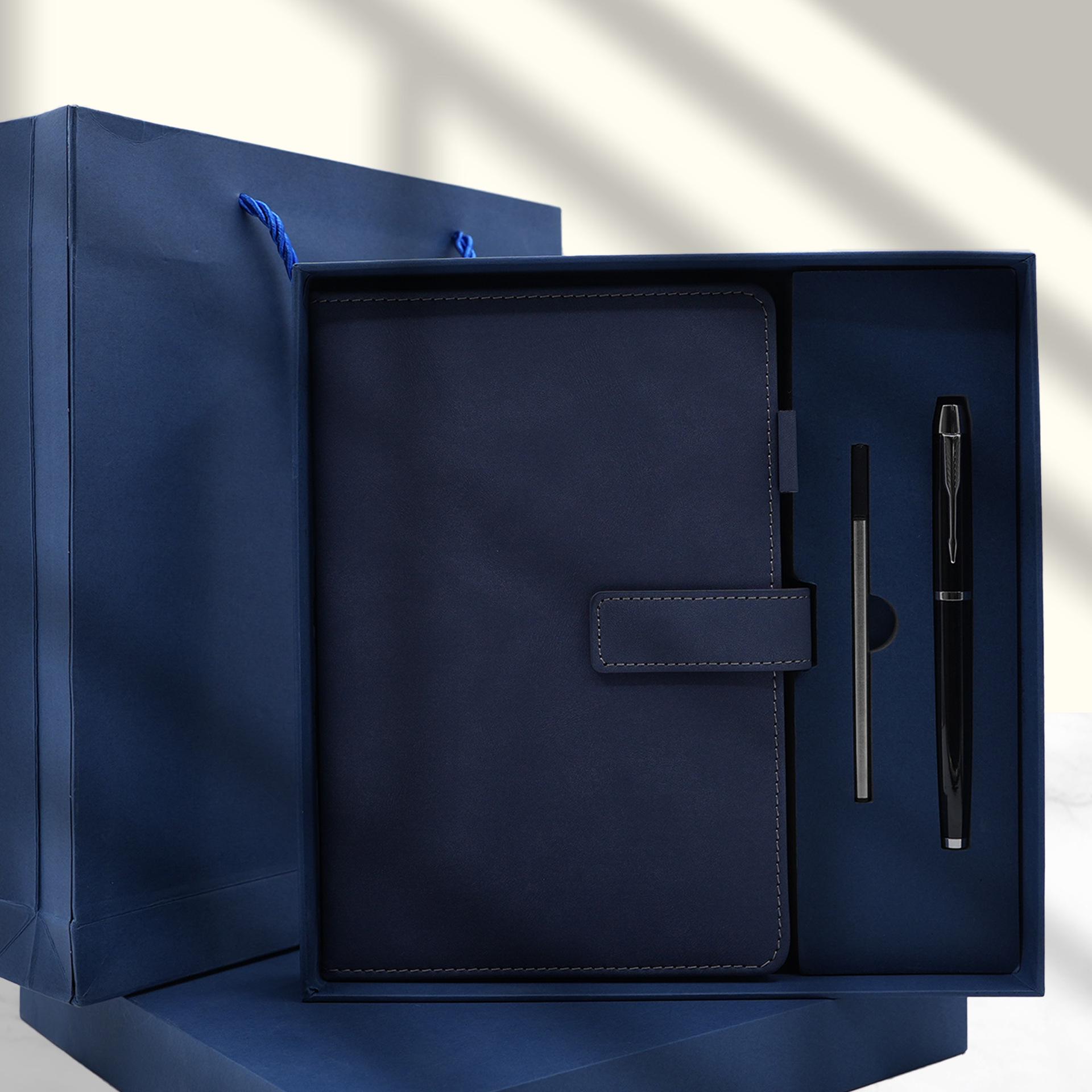 A5 Business Notebook Gift Set: Flat Buckle Lined Notebook & Pen with Custom Logo A5
