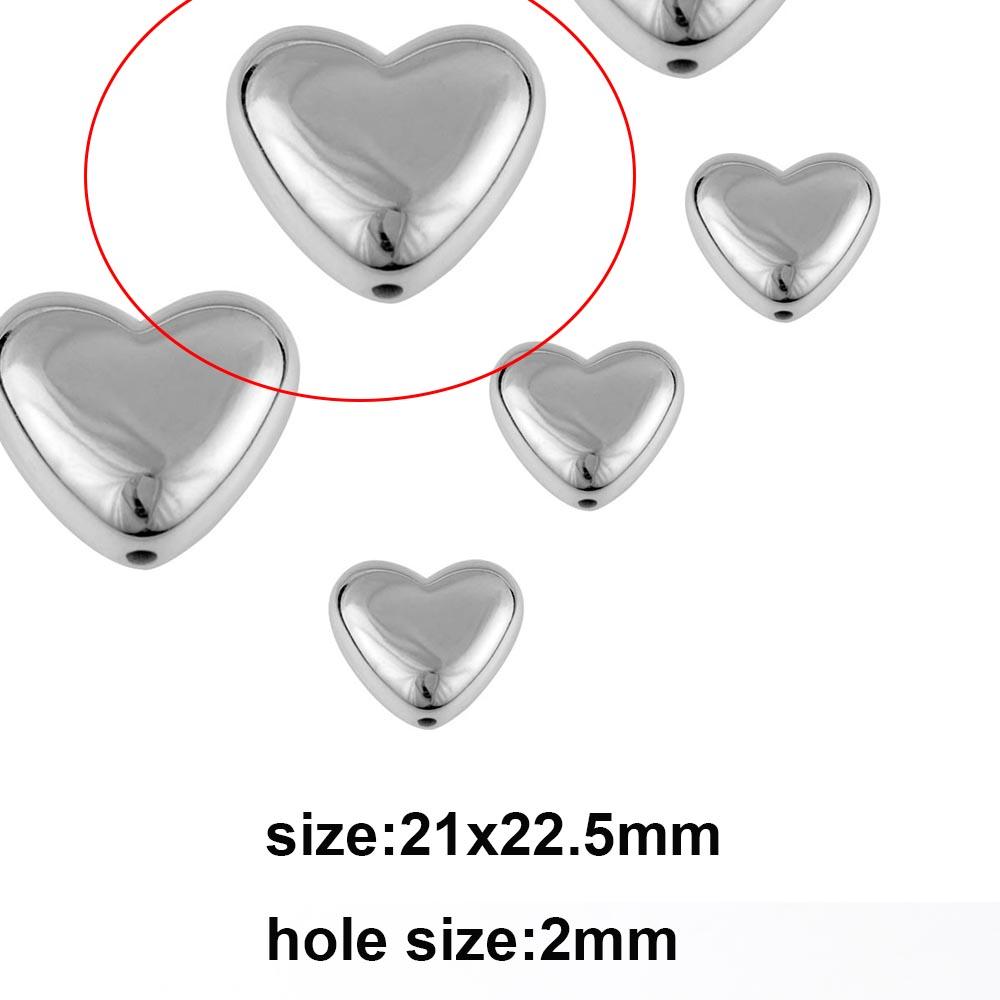 20pcs Heart Cute CCB Loose Beads For Necklace Pendant Heart Star Charms For Jewelry Making Supplies DIY Necklace Spacer Beads