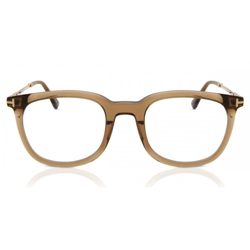 

Tom Ford Ft5904 B Blue Light Block 045 Men Eyeglasses Dark Caramel Brown/50