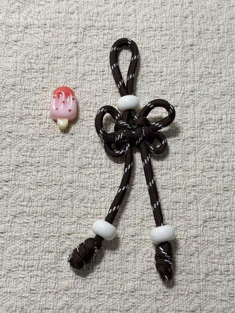 Handmade Colorful Nylon Rope Phone Lanyard with Pearl Knot Buckle Pendant