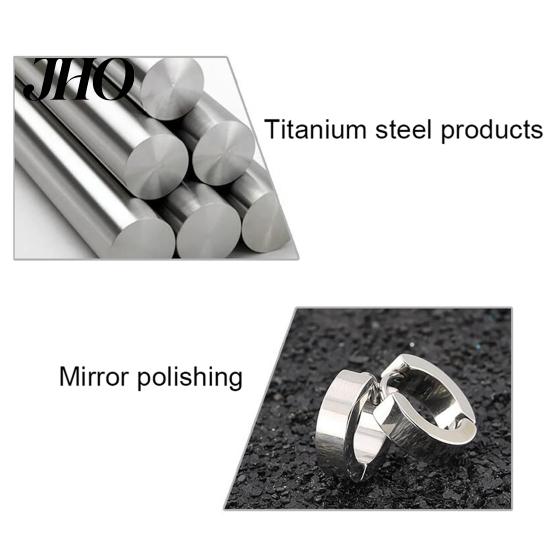 Ear Stud Round Earring Safe Unfading Unisex Stainless Steel Titanium Plated Clip for Shopping Club Daily Wear Hoop