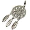 Les Trésors De Lily [P1217] - Pendentif Argent 'Navajos' dreamcatcher- attrape rêves- argenté (rhodié) - 28x15 mm