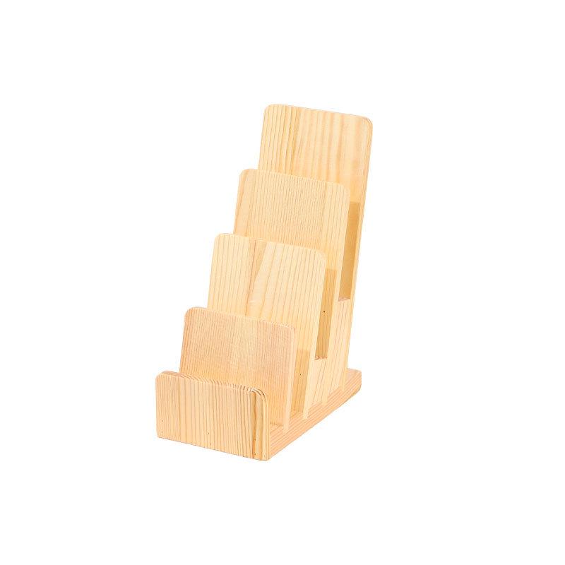Pre-sale Wooden Business Card and Magazine Display Stand with Non-slip Base