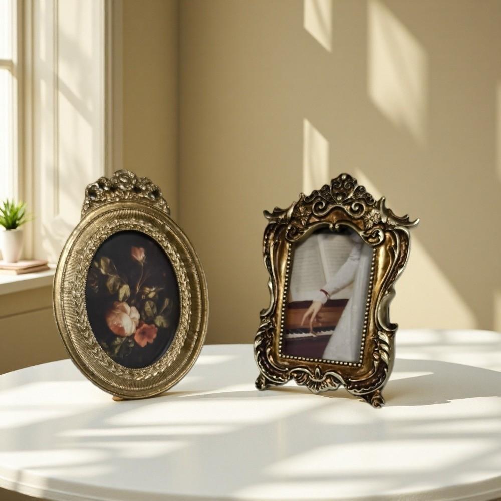 Carved Flower Design French Baroque Photo Frame Rectangular Oil Picture Frame Bedroom